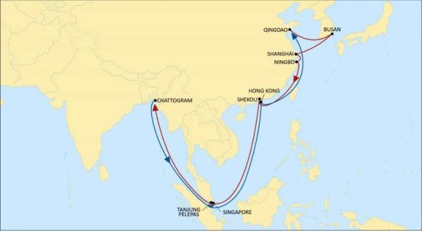 中海航运亚洲区内航线大调整！